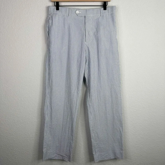 Brooks Brothers Pants Men's 34x29 Blue White Pinstripe 346 Madison Fit Trouser‎